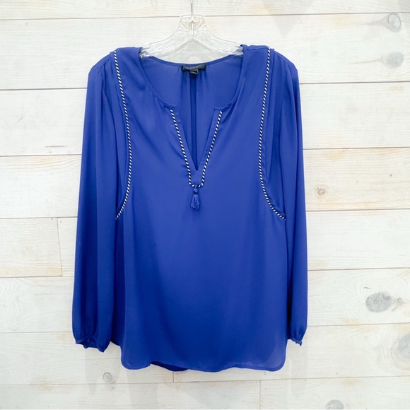 J. Crew Royal Blue Tassel Trim top ❤️ - Picture 3 of 8